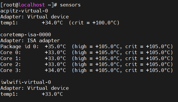 CentOS 如何查看 CPU 主板的溫度