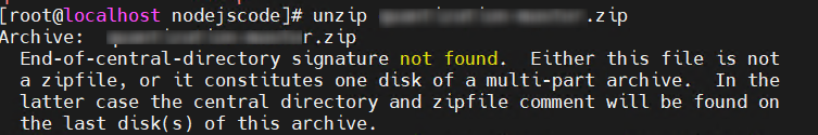 Linux unzip 解壓錯誤 unjp End-of-central-directory signature not found.  解決方法